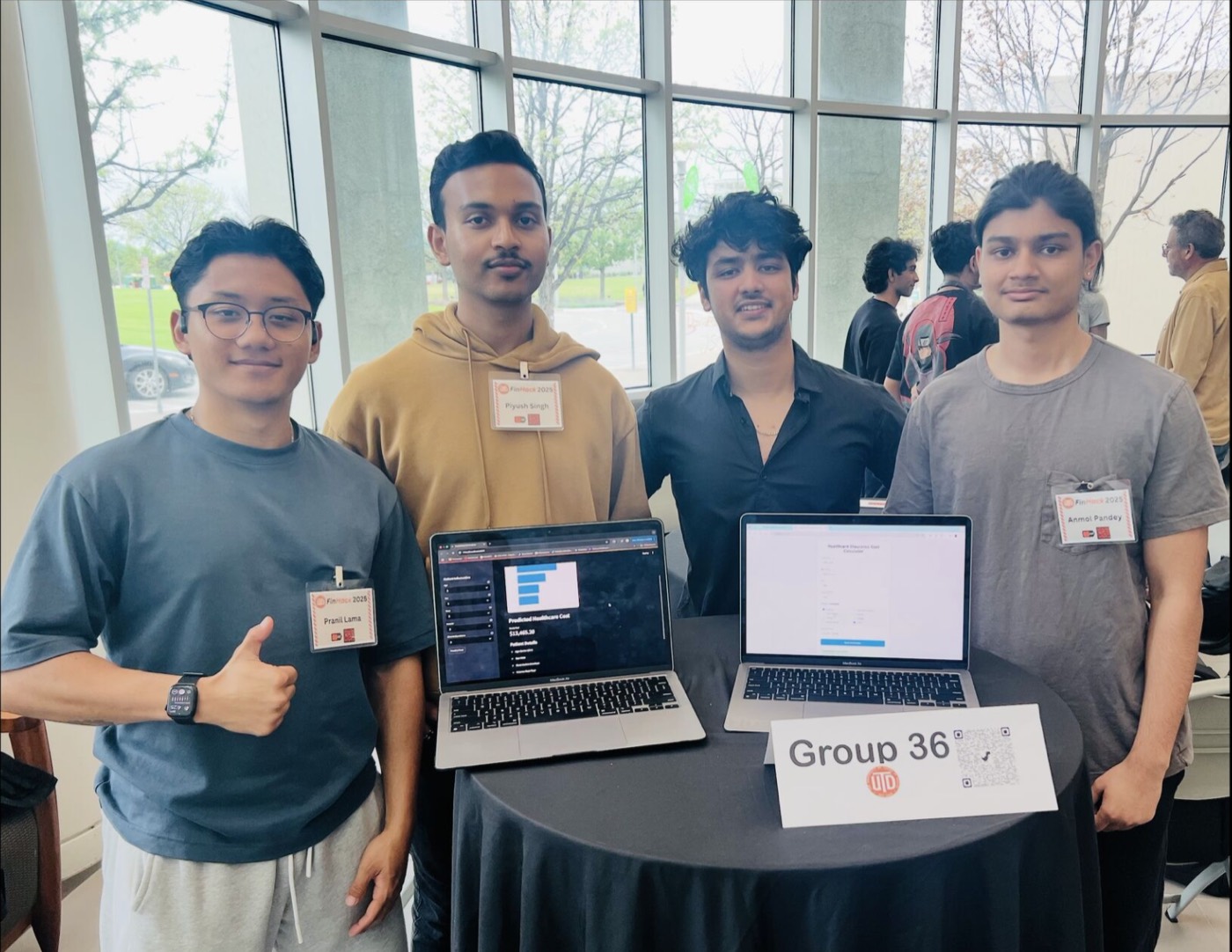 Demoing our project with the team at FinHack 2025